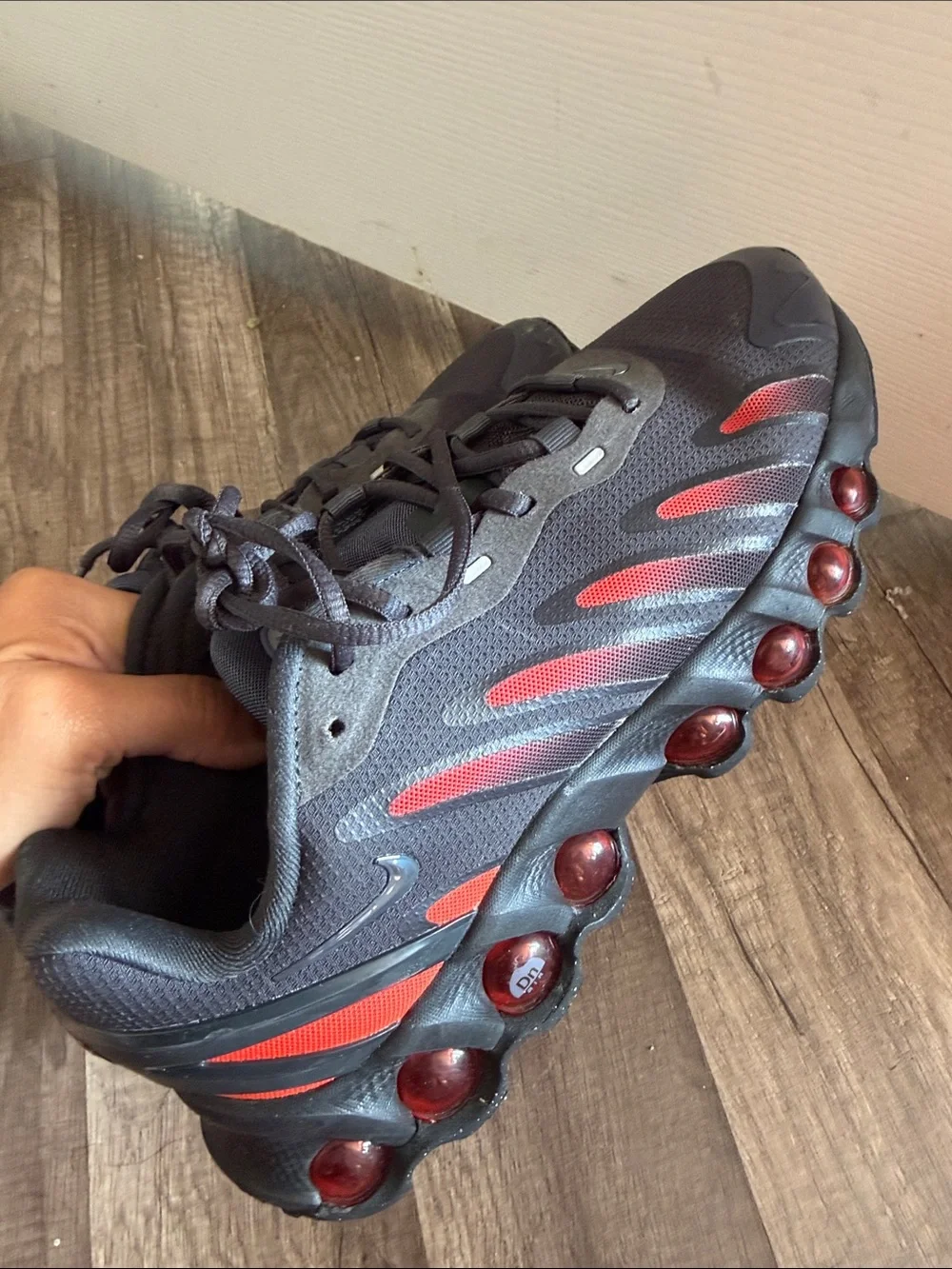 Nike Kids' Black and Red Bubble Sole Sneakers